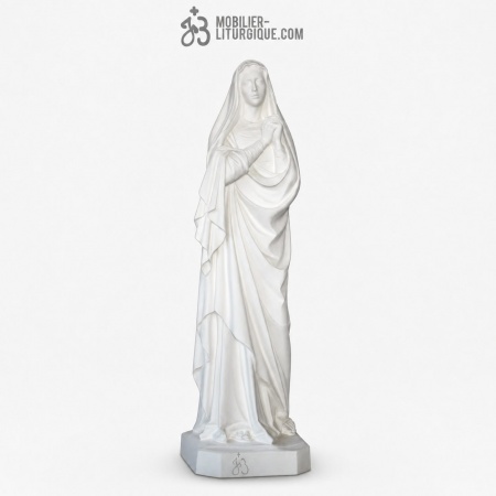 Statue Vierge Douloureuse, finition Blanc
