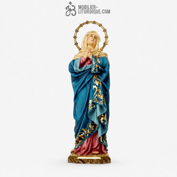 Statue Vierge Douloureuse Polychrome Antique