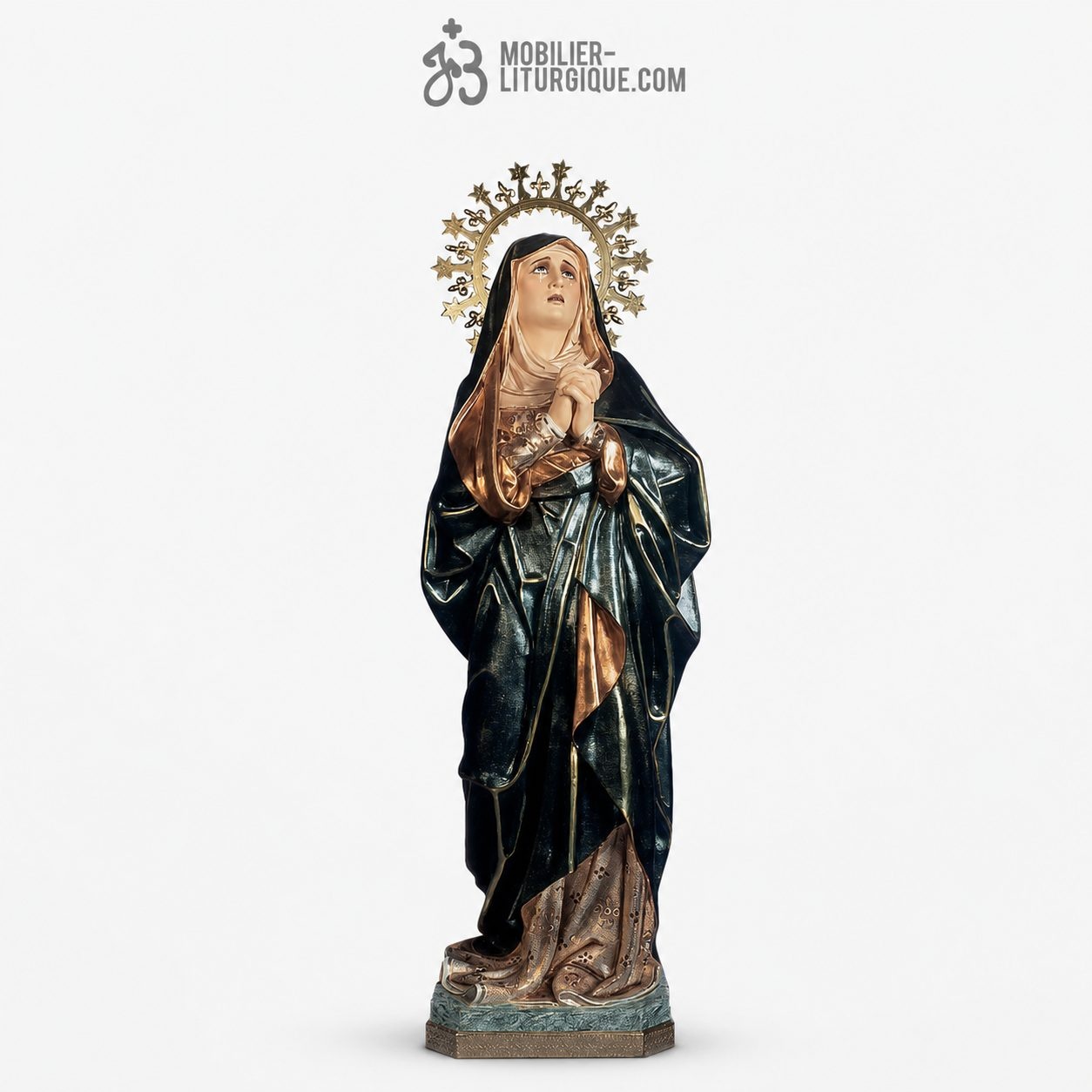 Statue Vierge Douloureuse Polychrome