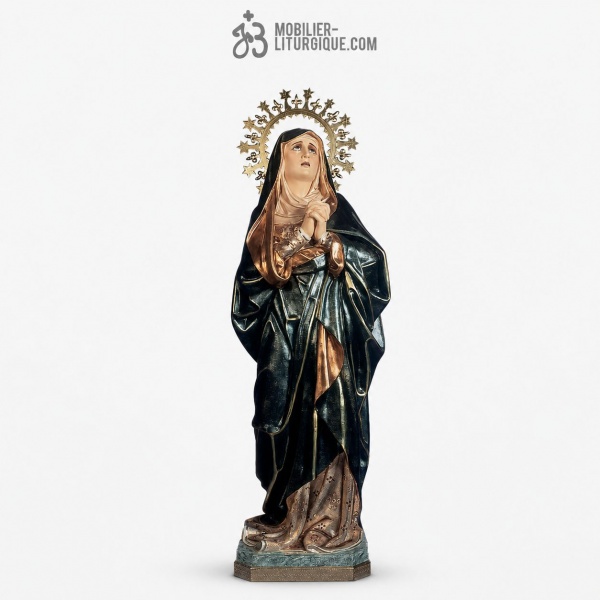 Statue Vierge Douloureuse Polychrome