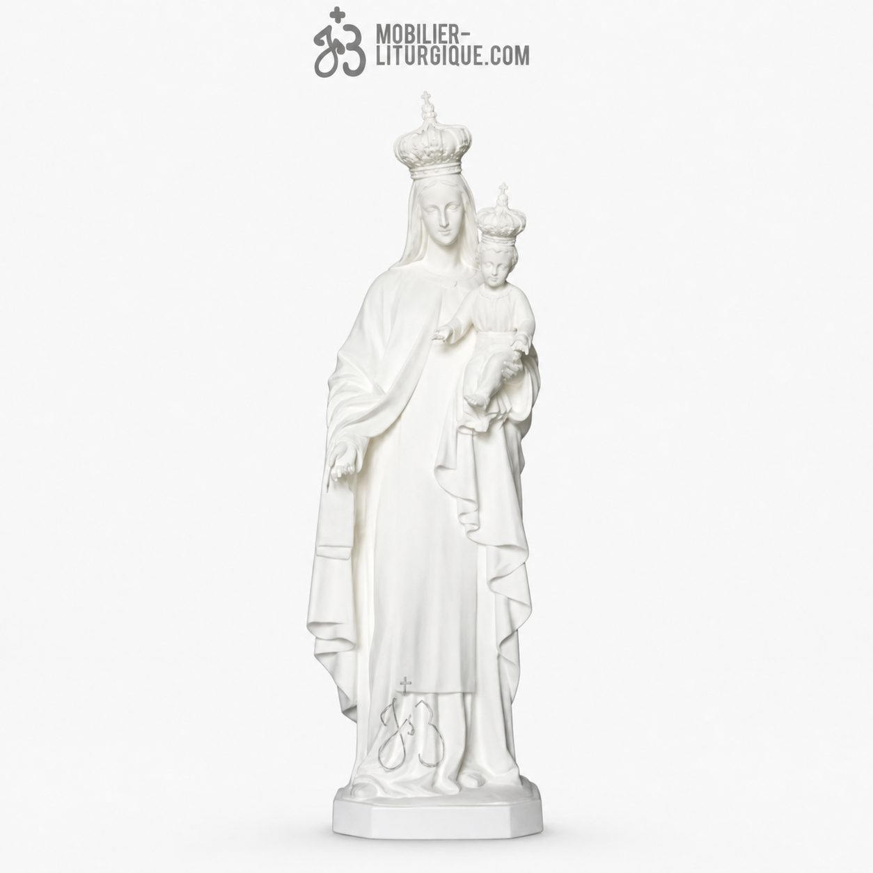 Statue Vierge du Carmel et l\'enfant Blanc