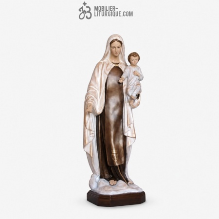 Statue Vierge du Carmel et l\'enfant Polychrome