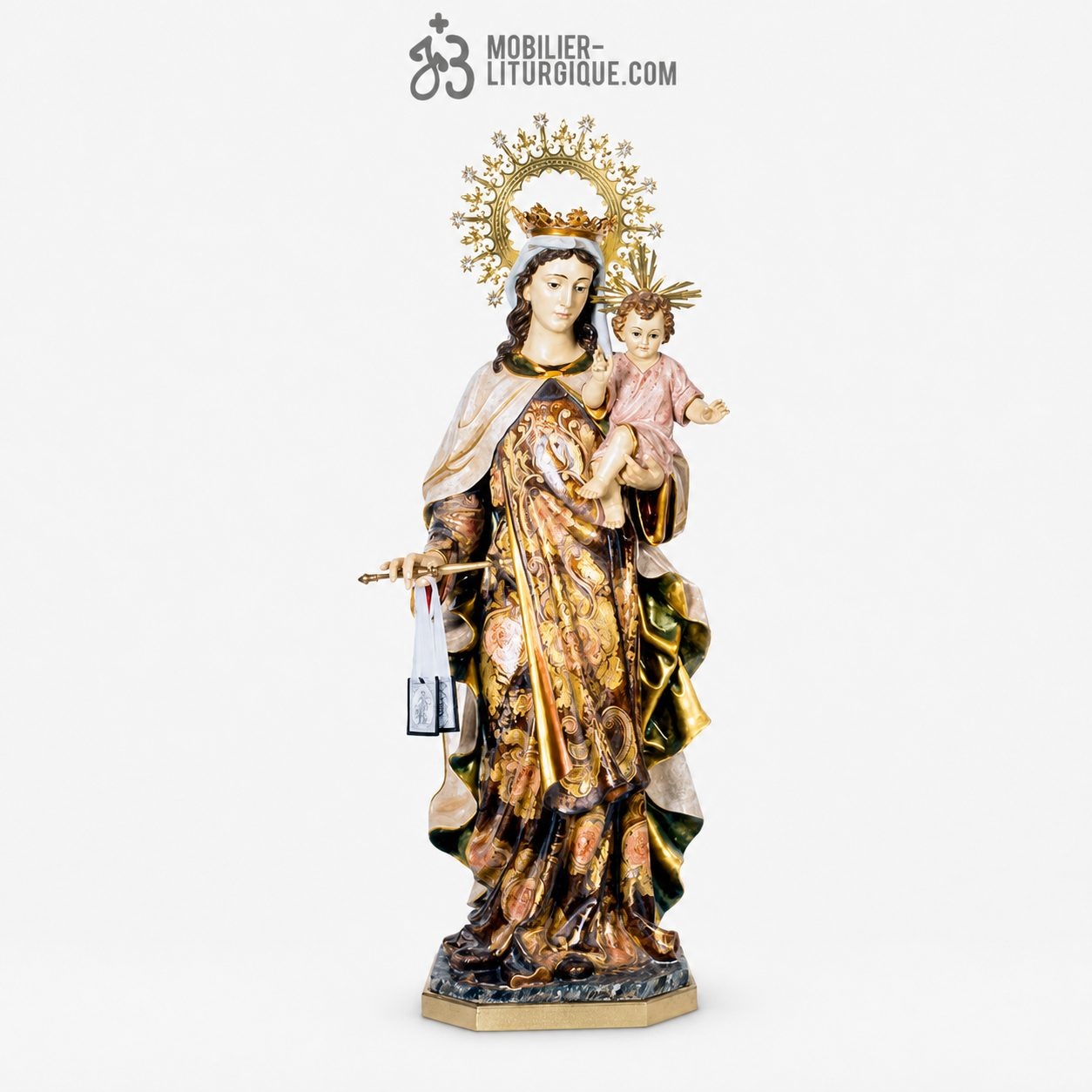 Statue Vierge du Carmel Polychrome