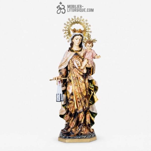 Statue Vierge du Carmel Polychrome