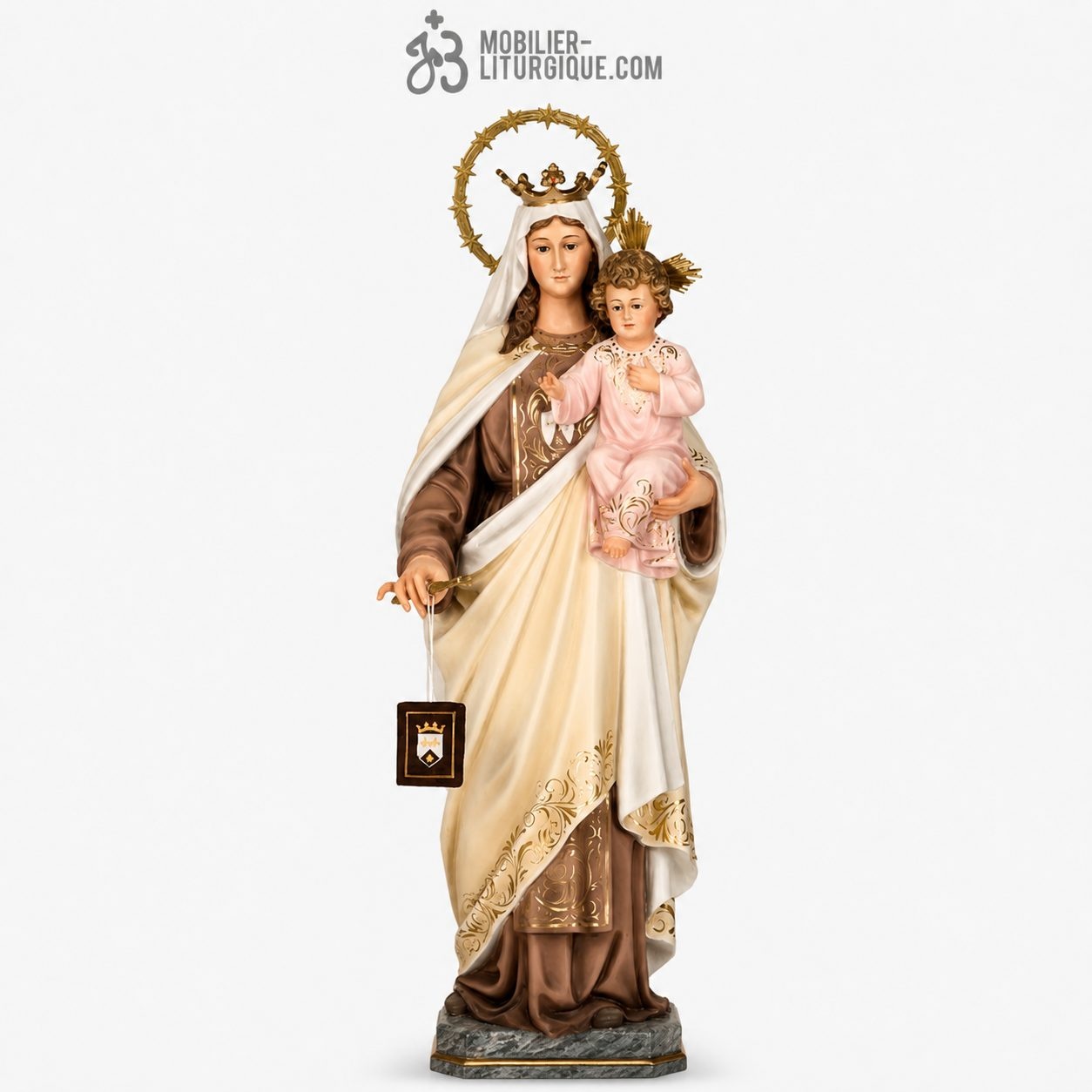 Statue Vierge du Carmel Polychrome