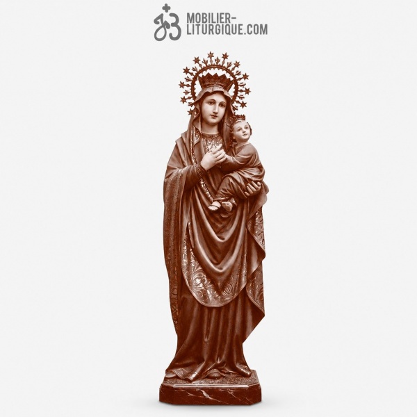 Statue Vierge du Perp�tuel Secours Polychrome Antique