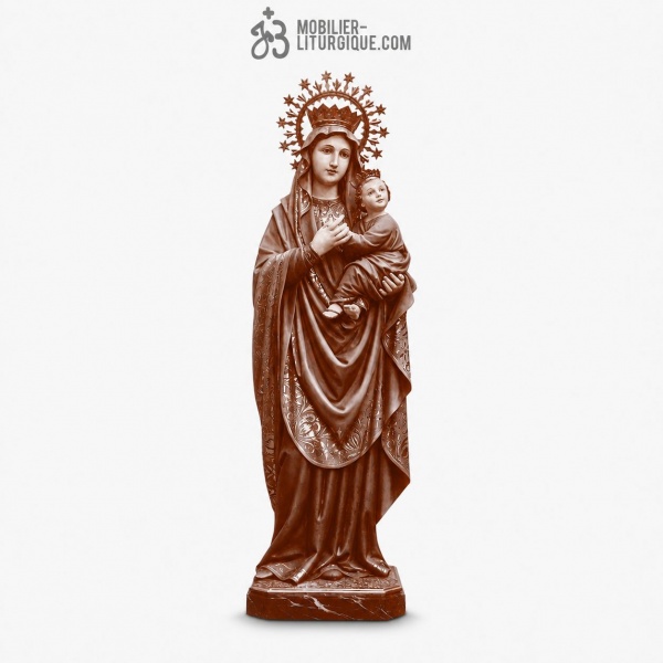 Statue Vierge du Perp�tuel Secours Polychrome Feuille d\'or