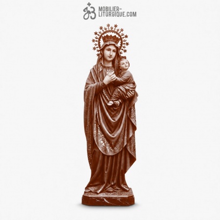 Statue Vierge du Perp�tuel Secours Polychrome Feuille d\'or
