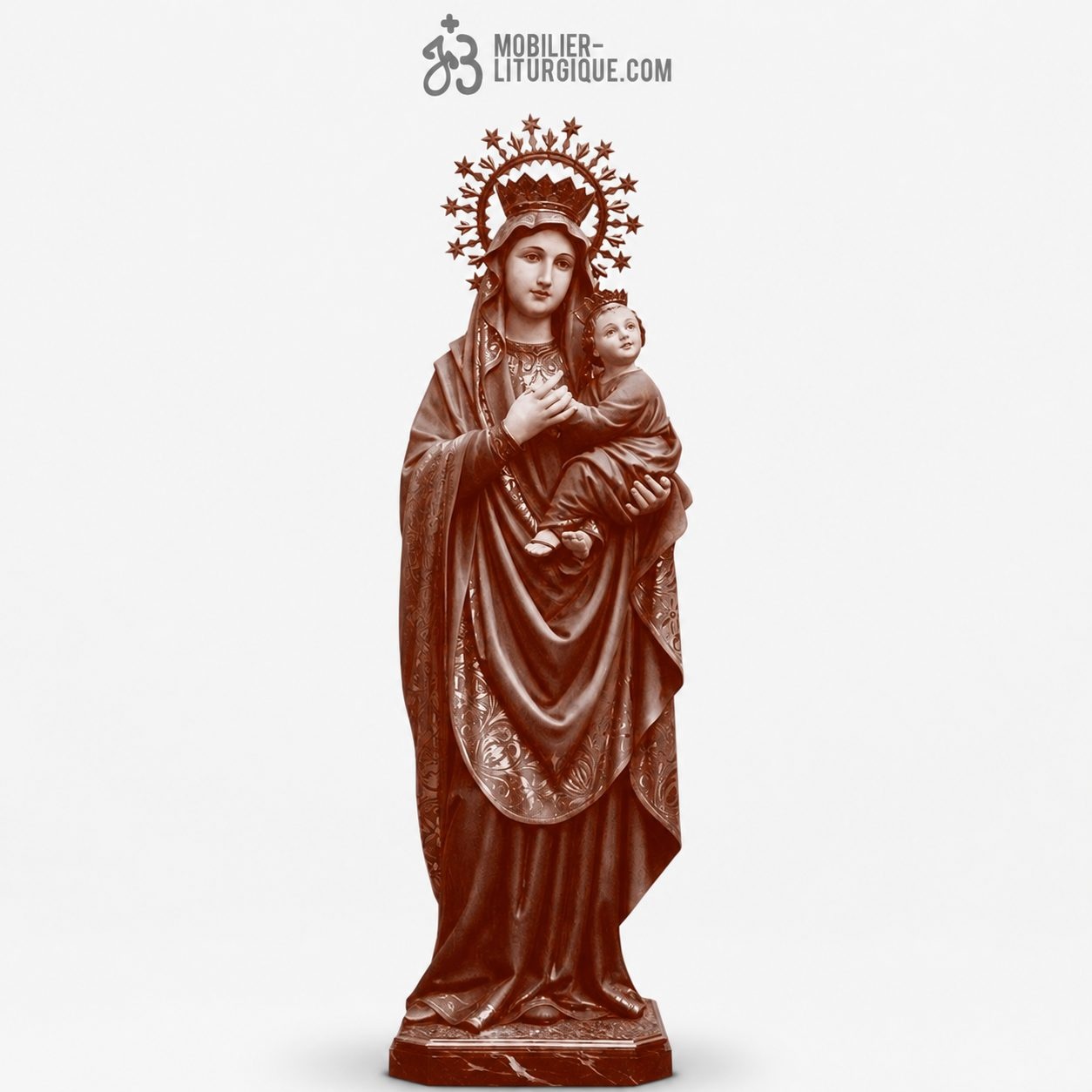 Statue Vierge du Perp&eacute;tuel Secours Polychrome
