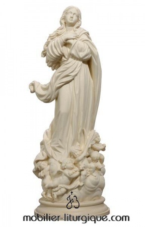 statue vierge marie assomption bois naturel