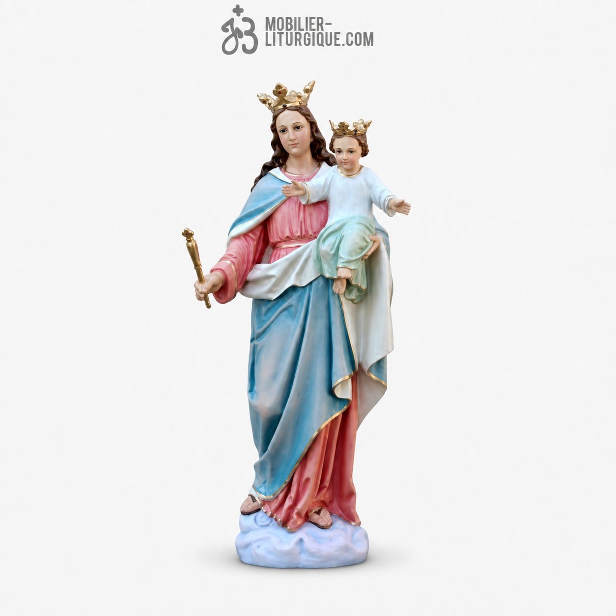 Statue Vierge Marie Auxiliatrice et l\'enfant