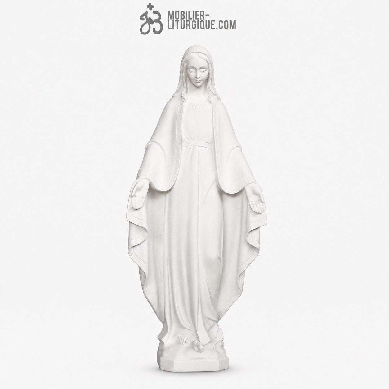 Statue Vierge Miraculeuse, en marbre blanc, 62 cm