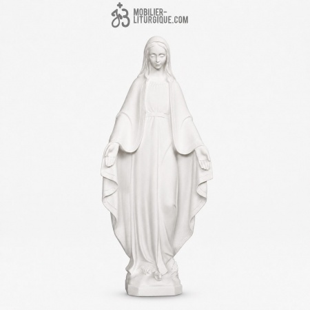 Statue Vierge Miraculeuse, en marbre blanc, 62 cm