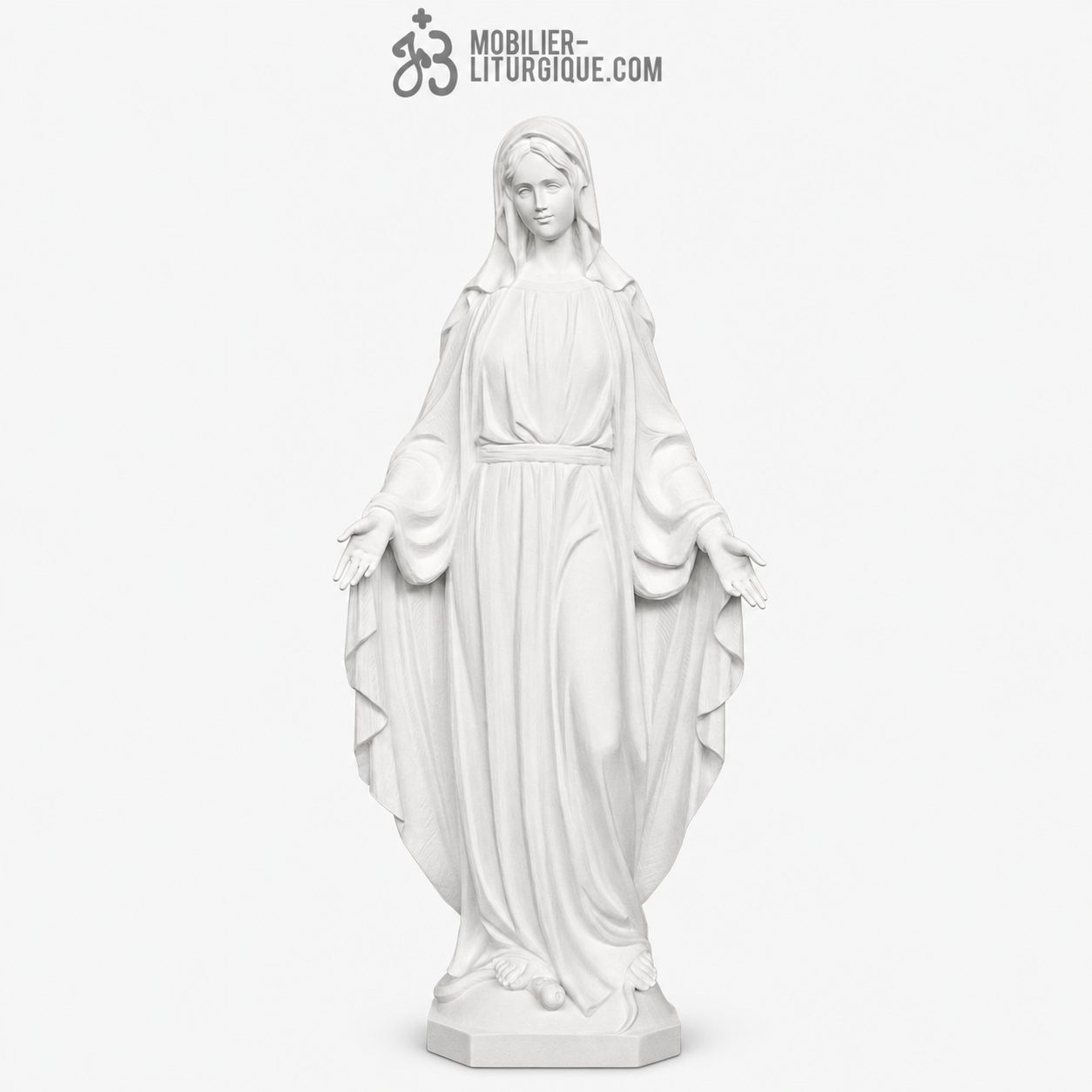Statue Vierge Miraculeuse, en marbre blanc 100 cm