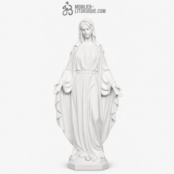 Statue Vierge Miraculeuse, en marbre blanc 100 cm