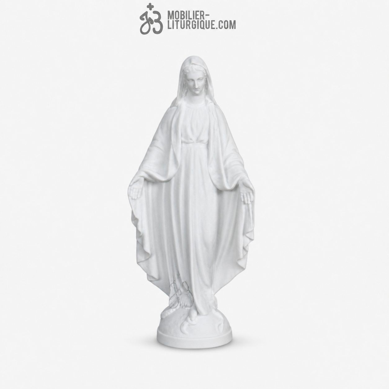 Statue Vierge Miraculeuse, en marbre blanc