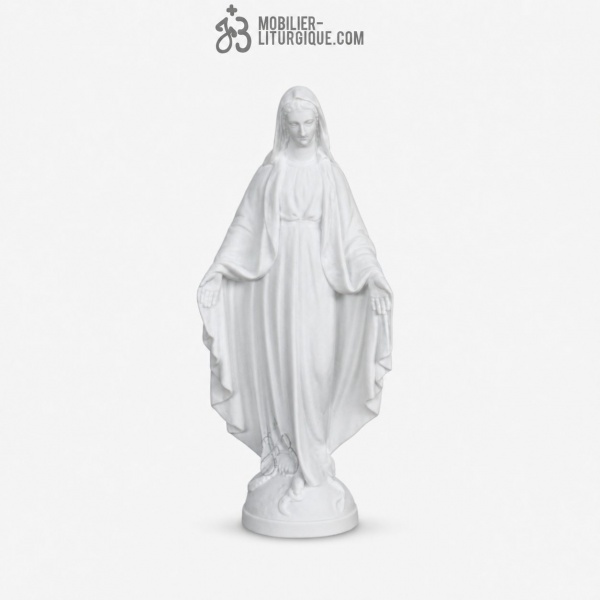 Statue Vierge Miraculeuse, en marbre blanc