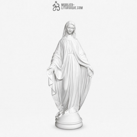 Statue Vierge Miraculeuse, en marbre reconstitu&eacute;,60 cm