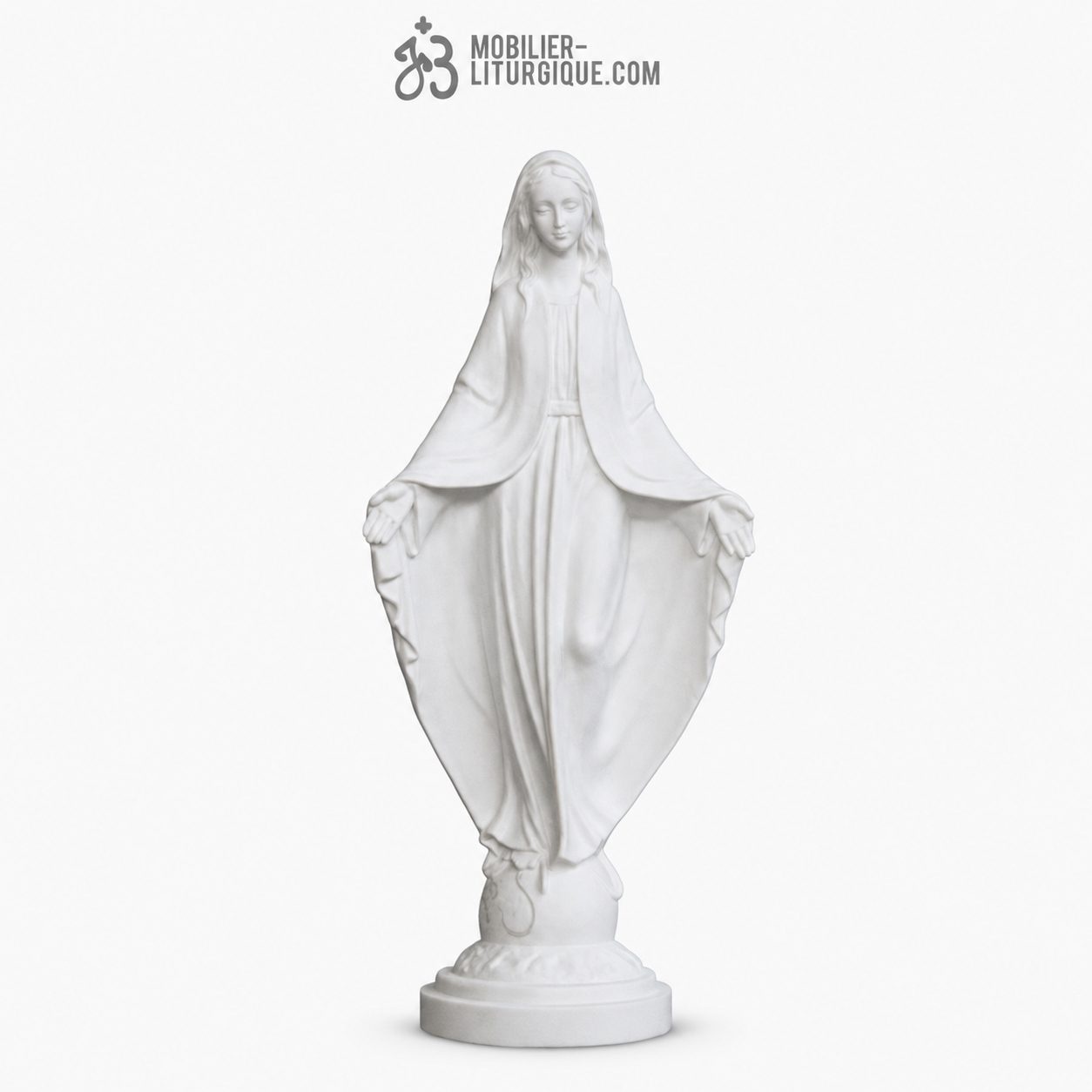 Statue Vierge Miraculeuse ,en r&eacute;sine de marbre reconstitu&eacute;,40 cm