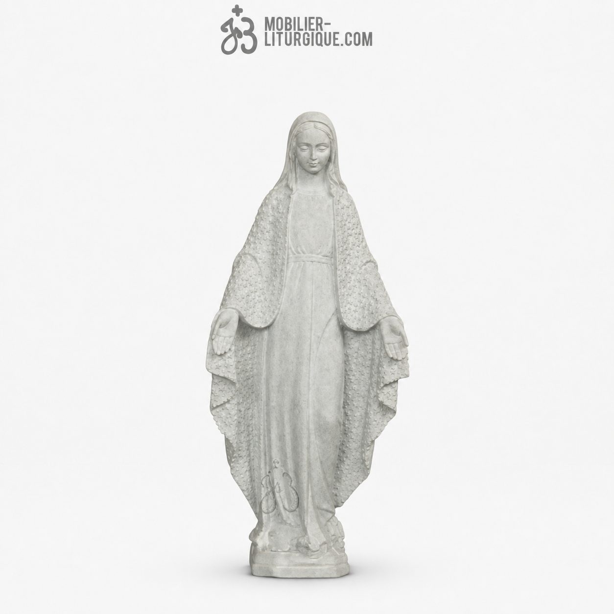 Statue Vierge Miraculeuse, en r&eacute;sine de poudre de marbre, 62 cm