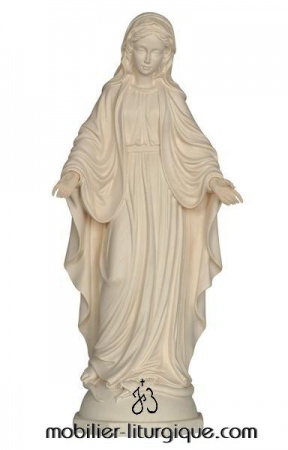 statue vierge miraculeuse en bois naturel