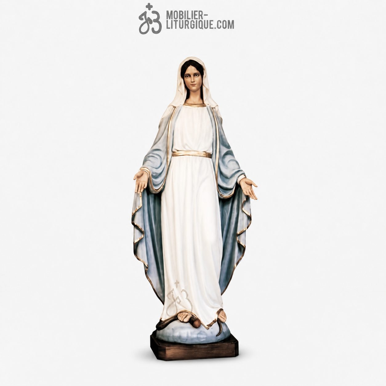 Statue Vierge Miraculeuse D&eacute;cor&eacute;e