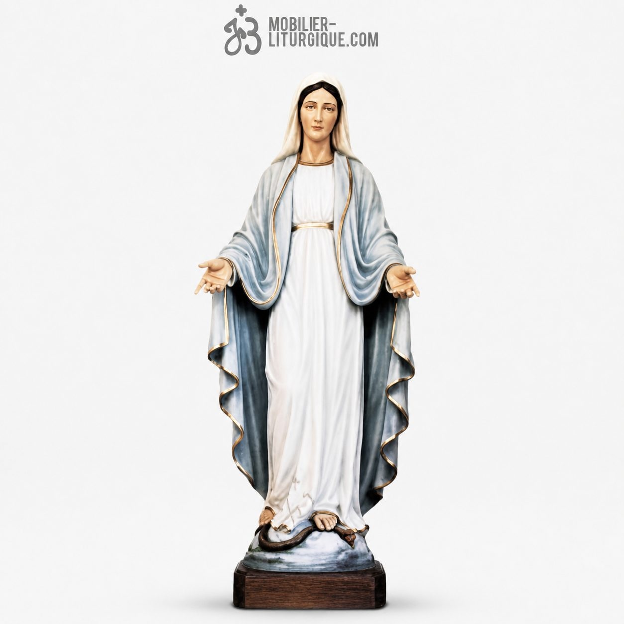 Statue Vierge Miraculeuse D&eacute;cor&eacute;e