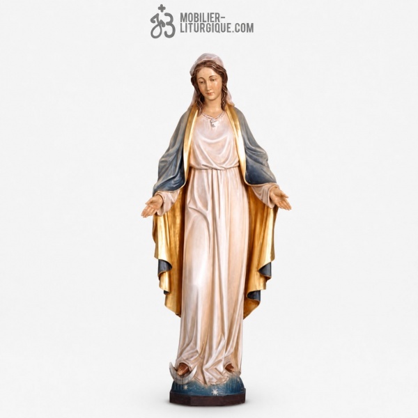 Statue Vierge Miraculeuse en bois d�cor�
