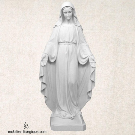 Statue Vierge Miraculeuse en marbre blanc
