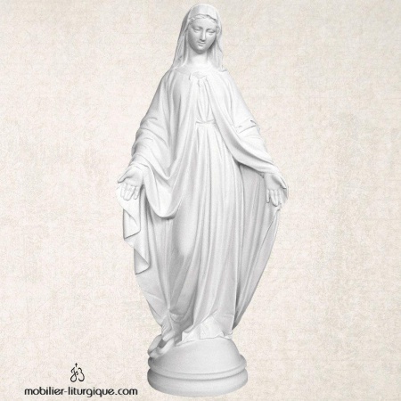 Statue Vierge Miraculeuse, en marbre blanc