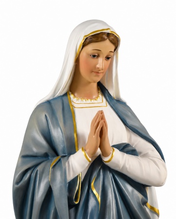 Statue Vierge Miraculeuse Polychrome:Hauteur 130 cm