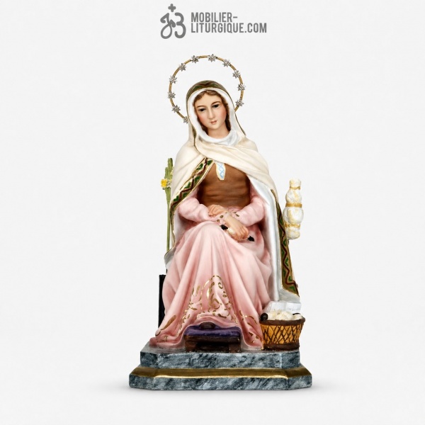 Statue Vierge Polychrome Antique