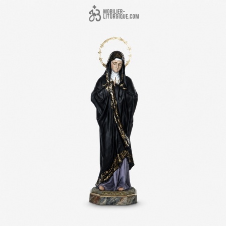 Statue Vierge Polychrome Antique