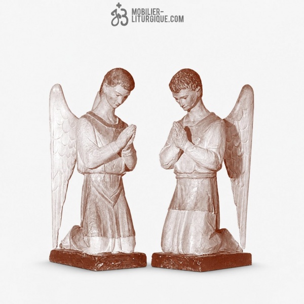 Statues Anges Polychrome