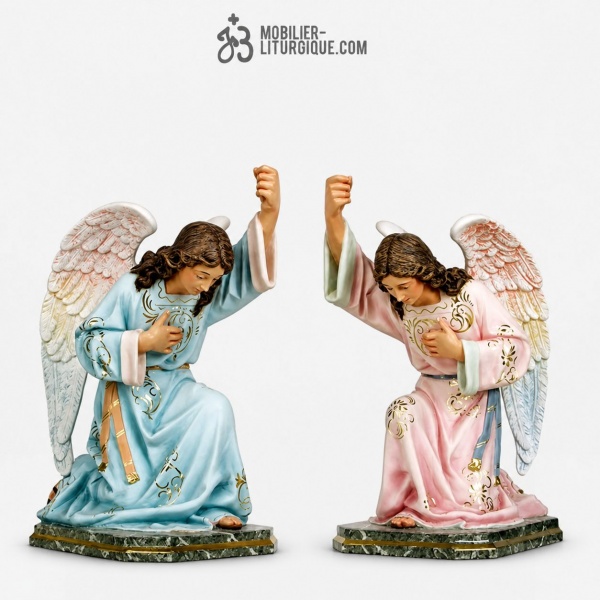 Statues Anges Polychrome