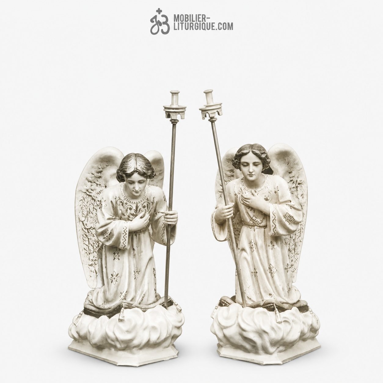 Statues Anges Polychrome