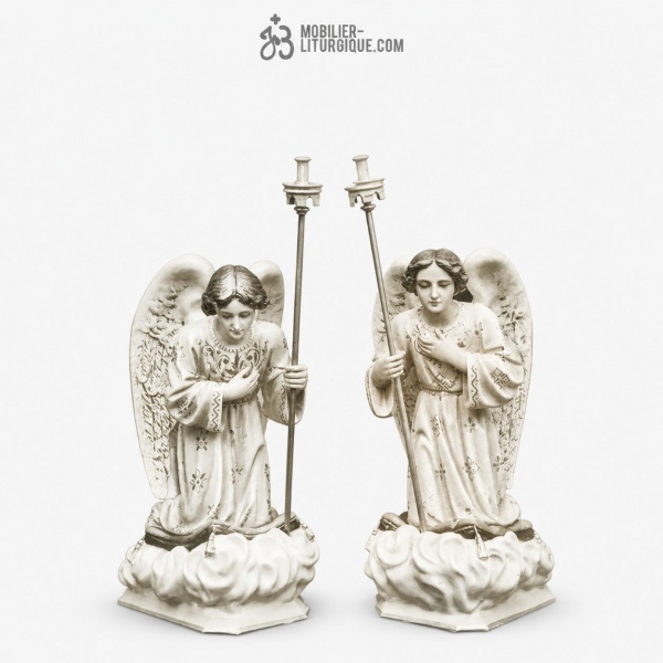 Statues Anges Polychrome
