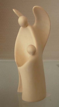 statuette ange gardien design en bois