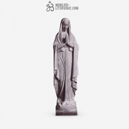 Vierge Marie aux mains jointes : statue sur-mesure Marbre